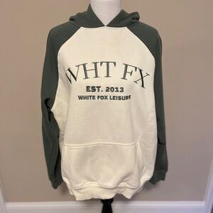 White Fox Hoodie White and Green L/XL
